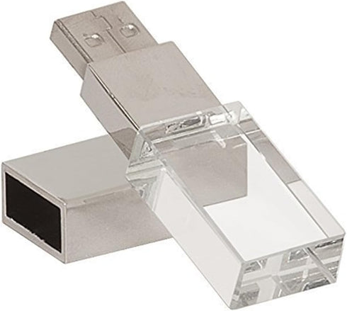 HOPAS New Crystal Transparent Rectangle Genuine USB Flash Drive Wedding Gift Pen Drive,Silver