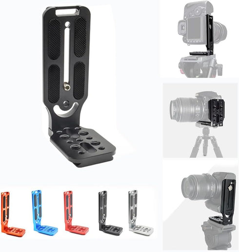 LingoFoto 1/4" 3/8" L Bracket for DSLR/Mirrorless Cameras, Arca-Swiss Quick Release Plate with Vertical/Horizontal