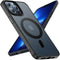 Mgnaooi iPhone 13 Pro Case, Black Translucent Matte Back with Aluminum Alloy Keys, MIL-Grade Shockproof