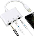 Microphone & 3.5mm Headphone Adapter for iPhone, Lightning to Audio & MIC Adapter for Live-Streaming with Charging Port