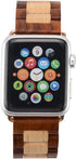 Wooden Watch Band for Apple Watch, Natural Hardwood Strap for iWatch Series 8,7,6,5,4,3,2,1 (Sandal + Maple)