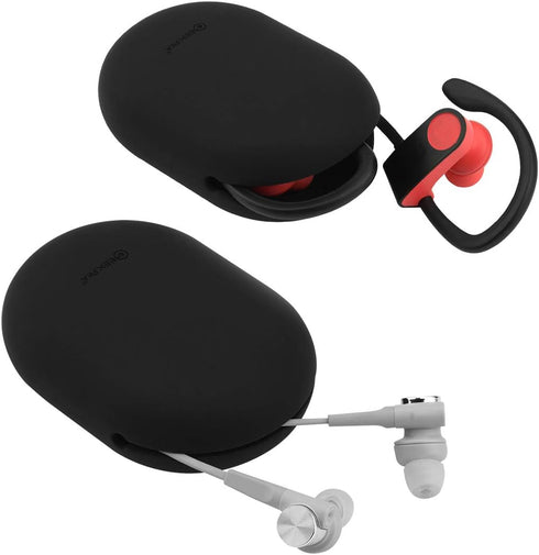 Geekria Silicone Case for Jabra Sport Pace, Jaybird X3, X2, BlueBuds X, Earbuds Storage Bag (M+S, 2Pcs)