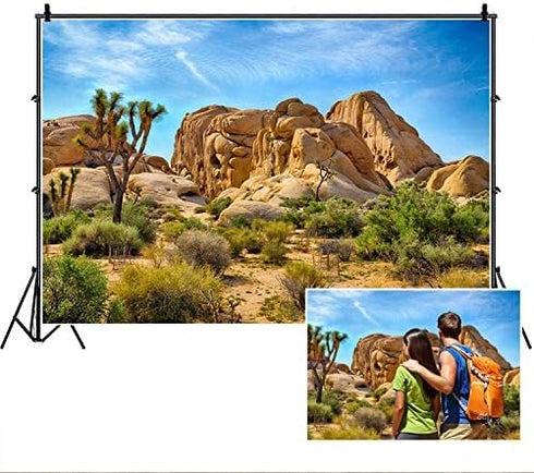 Sandstone Desert Mountain Backdrops, Yeele 5x3ft Vinyl Blue Sky White Clouds Cactus Tropical Landscape Photography