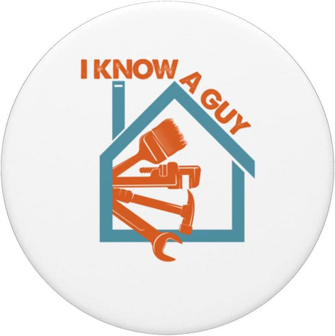 Construction Dad Funny Job Handyman Building Union Worker PopSockets Swappable PopGrip for Phone