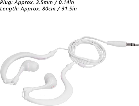 Swimming Headphones 3.5mm Plug, IP68 Waterproof Conduction Earbuds, Water Resistant for Running, Surfing, Diving - White