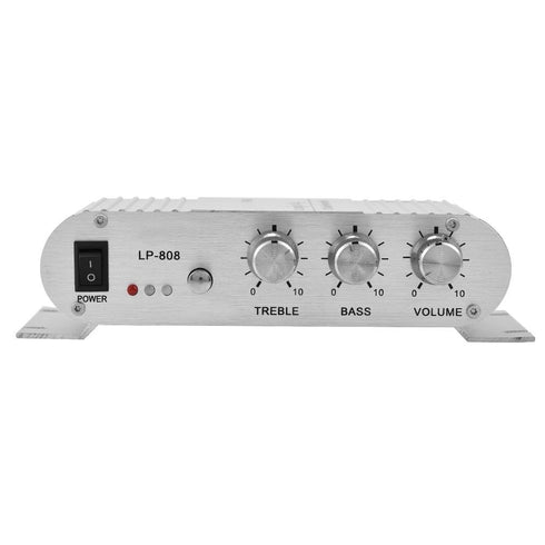 Portable Mini HiFi Stereo Amplifier, 20W 2 Channel Stereo Bass Auto Car Home Audio Power Amplifier for Phone, MP3,