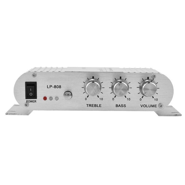 Portable Mini HiFi Stereo Amplifier, 20W 2 Channel Stereo Bass Auto Car Home Audio Power Amplifier for Phone, MP3,