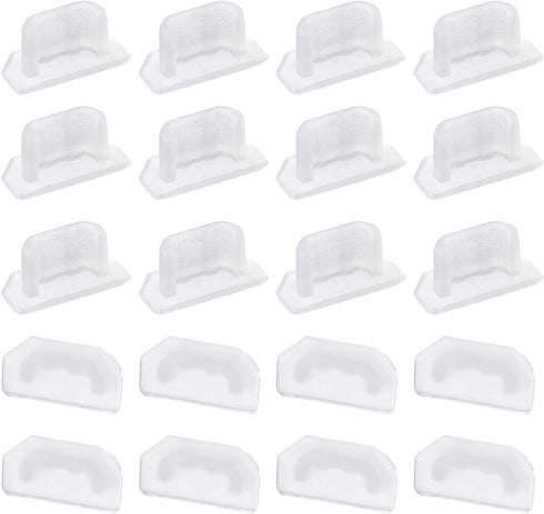 uxcell 20pcs Silicone Micro USB Cap Port Cover Anti Dust Protector 6.5mmx2.3mm Clear