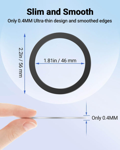 10 PCS Ultra-Thin Magsafe Sticker for MagSafe Ring, Compatible with iPhone 15 Pro Max, 15/14/13/12 Series, Black