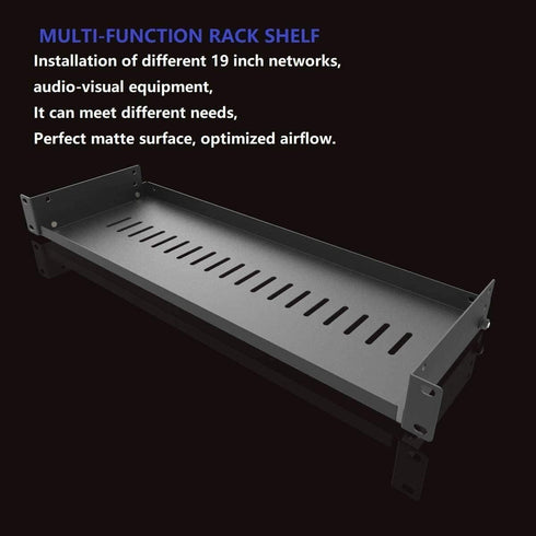 JINGCHENGMEI 1U 6"(152mm) 19-Inch Cabinet(1U6V) Disassembled Vented Cantilever Server Rack Mount Shelf Depth