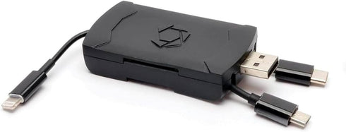 Stealth Cam 4-in-1 Card Reader for iOS & Android Phone Tablet PC USB-C/MicroUSB/USB 2.0/Lightning,