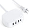 USB Charging Station 4 Port, BULL USB Charger Block, Wall Charger Cable White 6ft for Multiple Devices