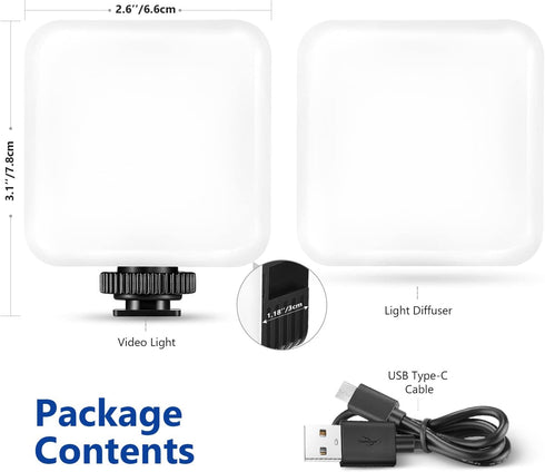 NEEWER LED Video Light, Portable Bi-Color 3200K~5600K Dimming Lights for Cameras, 2000mAh Rechargeable Battery