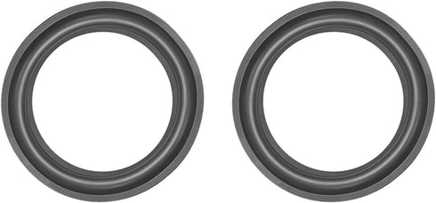 Speaker Foam Edge Surround Rings, Rubber Perforated Subwoofer Rings Replacement Parts - 7 Inch/Black / 2 Pack