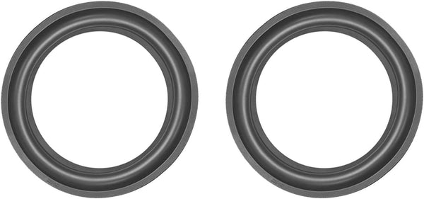 Speaker Foam Edge Surround Rings, Rubber Perforated Subwoofer Rings Replacement Parts - 7 Inch/Black / 2 Pack