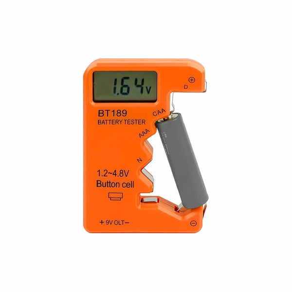 Universal Battery Tester Checker for AA AAA C D 9V 1.5V, Small Volt Checker, Orange Color