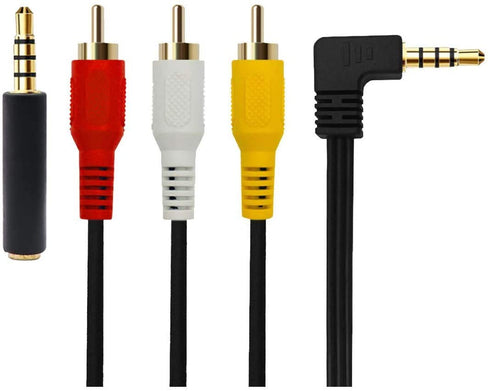 QiCheng&LYS 3.5 mm to RCA AV Camcorder Video Cable,3.5mm Male to 3RCA