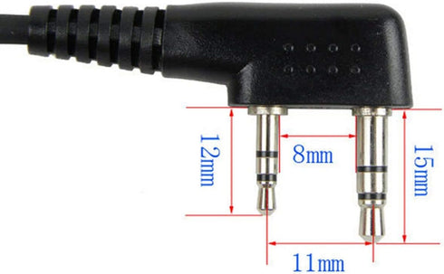 Tactical U94 PTT Cable Plug Headset Adapter Compatible with Baofeng Radios BF-F8HP, BF-F9, UV-82, UV-5R