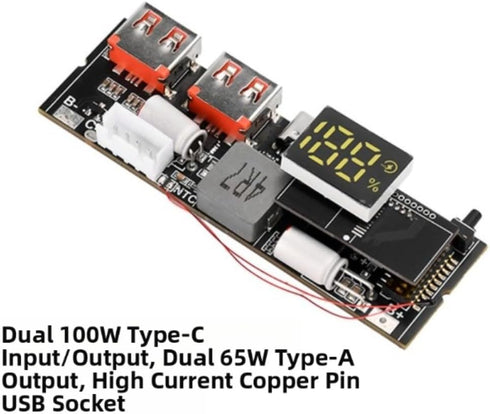 Septoolshop 3S 4S 5S 65W 100W Output(3S 65W) Power Bank Module Circuit Board With Charging, Comprehensive Safety