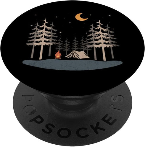 Camping Hiking Mountain Scene Under Stars Shirt - PopSockets Standard PopGrip