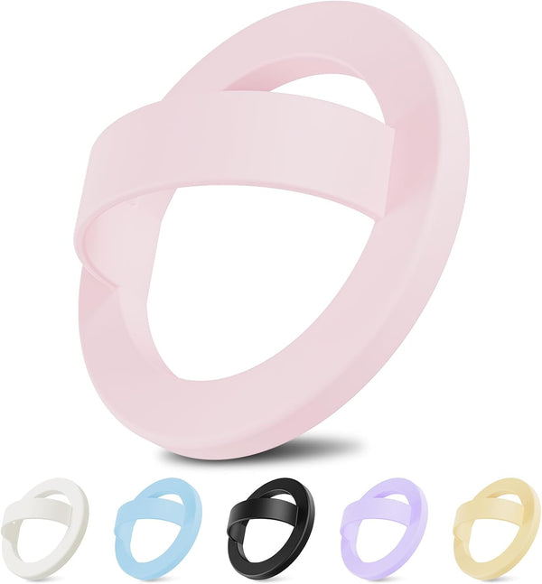 Mnyatr Magnetic Silicone Ring Grip Phone Holder for MagSafe, 360 Rotating Finger Loop,