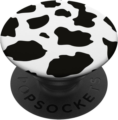Black and White Cow Print Cute Design for Boys Teen Girls Standard PopSockets PopGrip