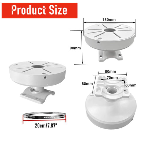 CCTV Camera Pole Mount for Dome Camera,Universal Dome Camera Mounting Junction Box Adapter Compatible with Duahua IP Camera Arlo Solar Panel Outdoor/Indoor Camera Electrical Box