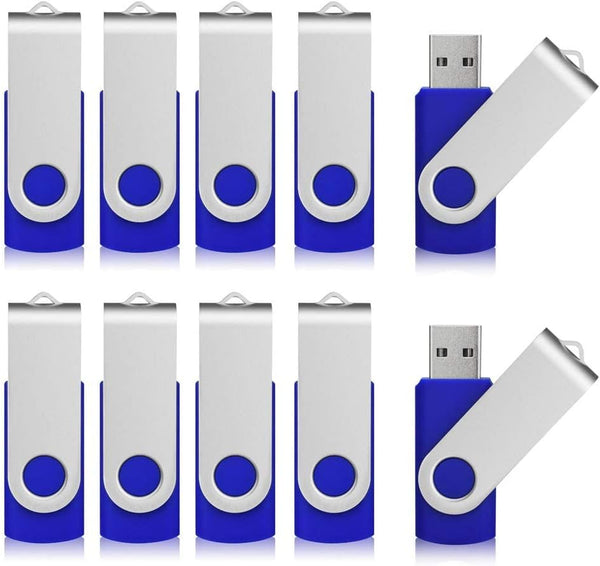 Aiibe 10 Pack 4GB USB Flash Drive, Blue Thumb Drives, USB 2.0 Memory Stick Wholesale/Bulk