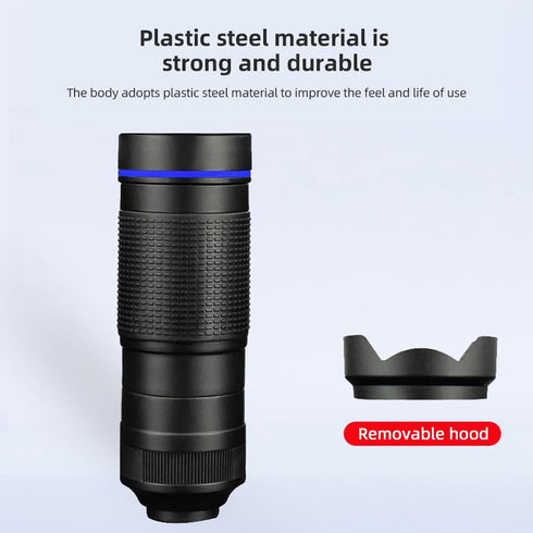 Andoer 36X Telephoto Lens Kit with Mini Tripod, Phone Clip, Holder, Lens Bag, Cleaning Cloth for Hiking, Camping