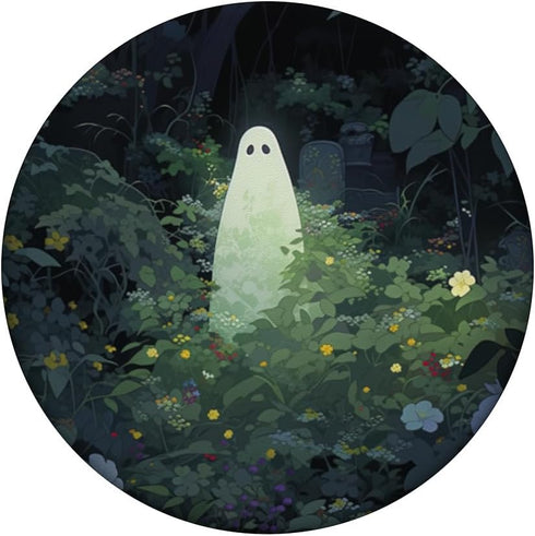 Aesthetic Halloween Ghost in Forest Garden Botanical Design, PopSockets Standard PopGrip