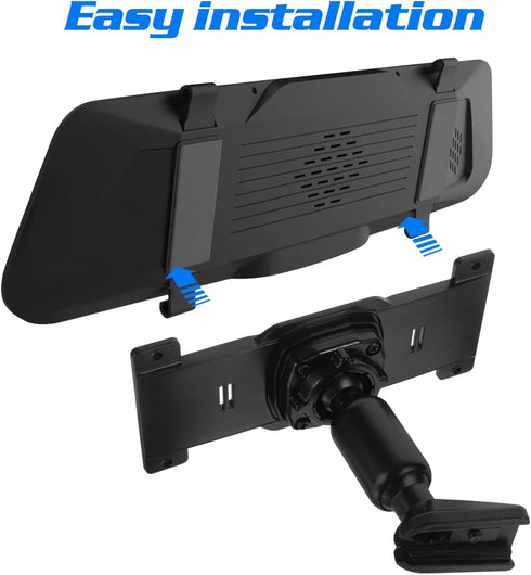 iplusmile 5.5"-12" Universal Dash Cam Mirror Mount Kit with Back Plate Panel, Aluminum Rear View Camera Bracket Holder