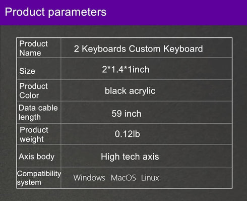 USB Mini 2-Key Keyboard Copy and Paste, Programmable Macro Keyboard, Hot Swappable Mechanical with 1.5 Meter USB Cable