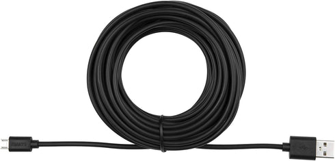 Smays 25 ft Extra Long Micro USB Cable for Wyze Cam & Nest Camera - Black Power Cord Replacement