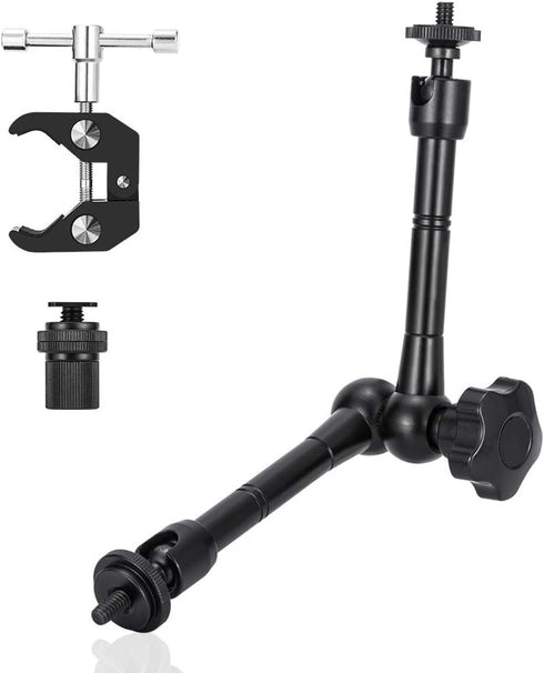 KAGYOKU 11" Articulating Magic Friction Arm with Large Super Crab Clamp Mount Clip