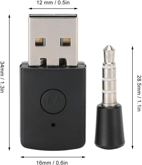 Mini Bluetooth Dongle Microphone USB Adapter, Receiver Transmitter for Gamepad