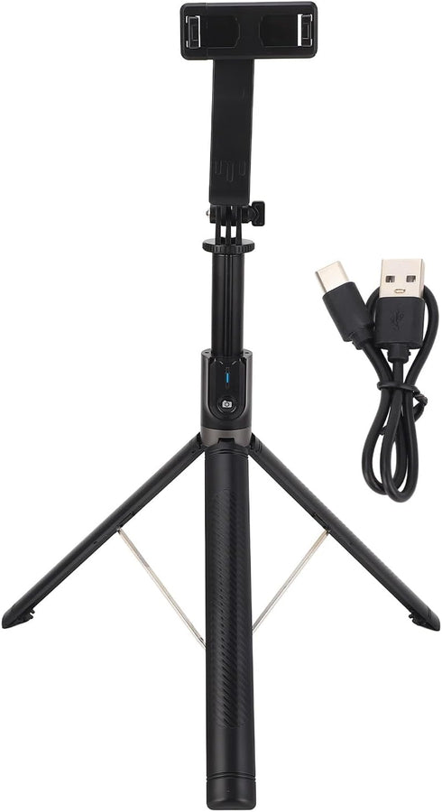 Luqeeg 360 2 All in One Phone Selfie Stick, Degree Rotating Extendable Selfie Stick Tripod with Remote & Lights, Ideal