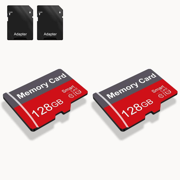 Yicunxin 2 Pack Memory Card 128GB with Adapter, High Speed TF Card, UHS-I