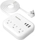 ROOTOMA European Travel Plug Adapter with USB C, 3 Outlets, 3 USB Ports for EU, Spain, France, Germany, Greece