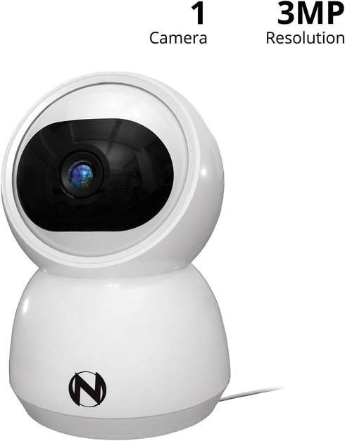Night Owl Indoor Plug-in Wireless 3MP Deterrence Camera with Pan, Tilt and 2-Way Audio