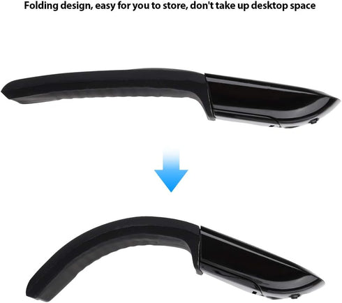 Travel Wireless Mouse, Thin Portable Folding Optical Mouse with Receiver for Computer