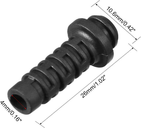 uxcell 20pcs 4mm Inner Dia PVC Strain Relief Cord Boot Protector for Power Tool Hose, Black