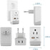 Ceptics European Travel Plug Adapter with Schuko QC 3.0 & PD Safe Dual USB & USB-C - 2 USA Socket - Compact & Powerful