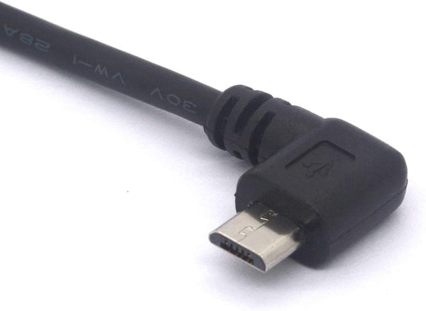 Mini USB Female to Micro USB Left Cable Cord - 90 Degree B Connector Adapter for MP3 Camera