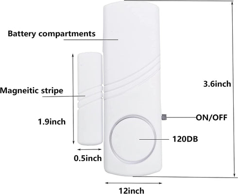10 Pack Door Window Alarm, Kids Safety Alarm System for Home Security, Sensors for Bedroom, Garage, Apartment, and