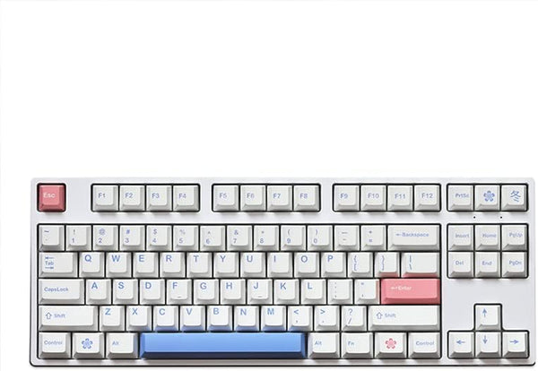PBT Cherry Profile White Keycaps for Mechanical Keyboards, 153 Key Dye Sub MX Stem Key Caps Set for 60/65/75 Percent