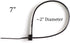 THE CIMPLE CO 7 inch White Nylon Zip Ties (Wire, Cable Ties) - Strong, Indoor and Outdoor Rated, 100 Pack