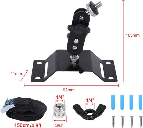 Pack-3Pcs Tree Tied or Wall Screw Mount Metal Holder Stand for Forest Trail Cameras & Night Vision & Solar Panel Charger WG-CS063