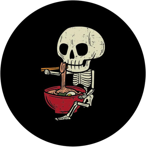 Skeleton Skull Eating Ramen PopSockets Standard PopGrip - Cute Anime Halloween Design