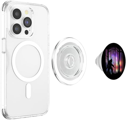 Bigfoot Northern Lights PopSockets PopGrip for MagSafe - Sasquatch Galaxy Space Lover