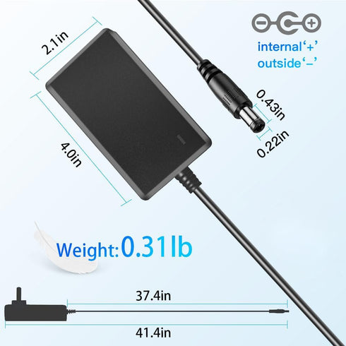 12V 3.5A Power Adapter AC 100V-240V Converter DC 12Volt 3.5Amp Wall Power Supply 12V 1000mA 1500mA 2000mA 3000mA 3500mA, for router speaker humidifier Equipment with 5.5mm x 2.5mm/2.1mm Tip